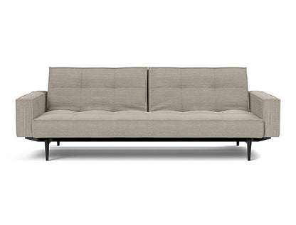 Splitback Styletto Sofa Bed Black Wood With Arms - variant image