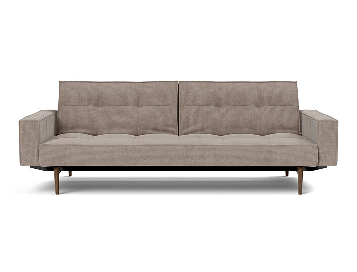 Splitback Styletto Sofa Bed Dark Wood With Arms - variant image