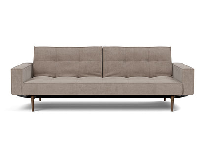 Splitback Styletto Sofa Bed Dark Wood With Arms - variant image