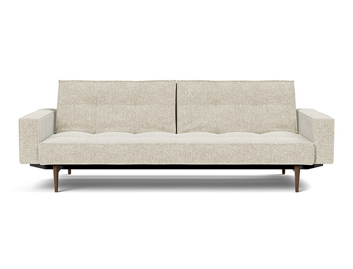 Splitback Styletto Sofa Bed Dark Wood With Arms - variant image