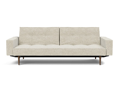 Splitback Styletto Sofa Bed Dark Wood With Arms - variant image