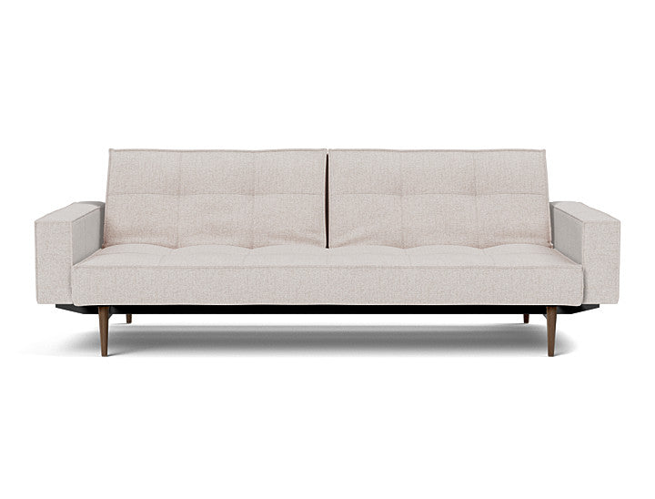 Splitback Styletto Sofa Bed Dark Wood With Arms - variant image