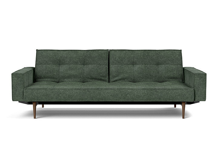 Splitback Styletto Sofa Bed Dark Wood With Arms - variant image