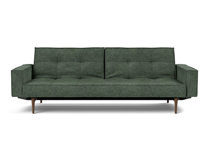 Splitback Styletto Sofa Bed Dark Wood With Arms - variant image