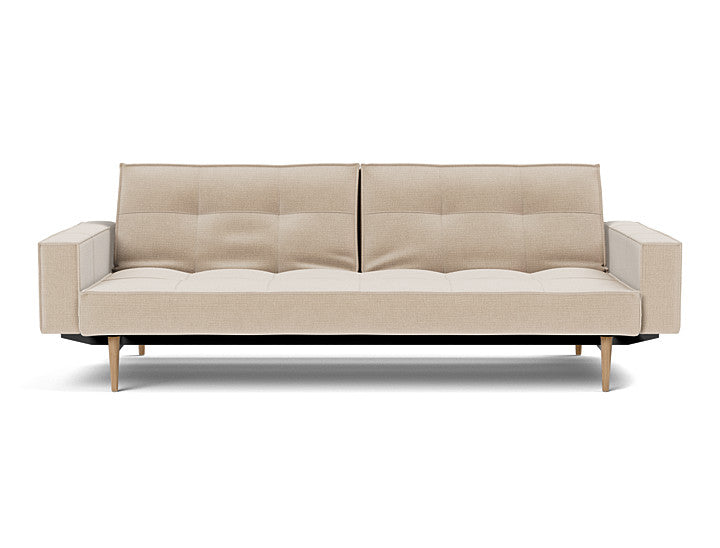 Splitback Styletto Sofa Bed Light Wood With Arms - variant image