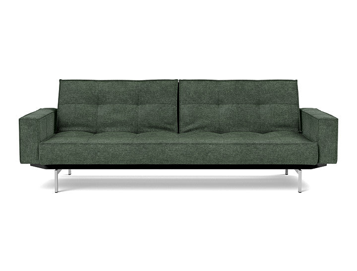Splitback Chrome Sofa Bed With Arms - variant image