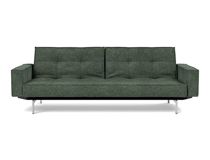Splitback Chrome Sofa Bed With Arms - variant image