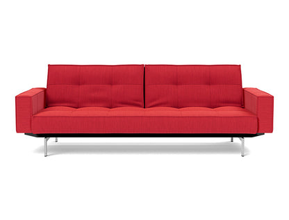 Splitback Chrome Sofa Bed With Arms - variant image