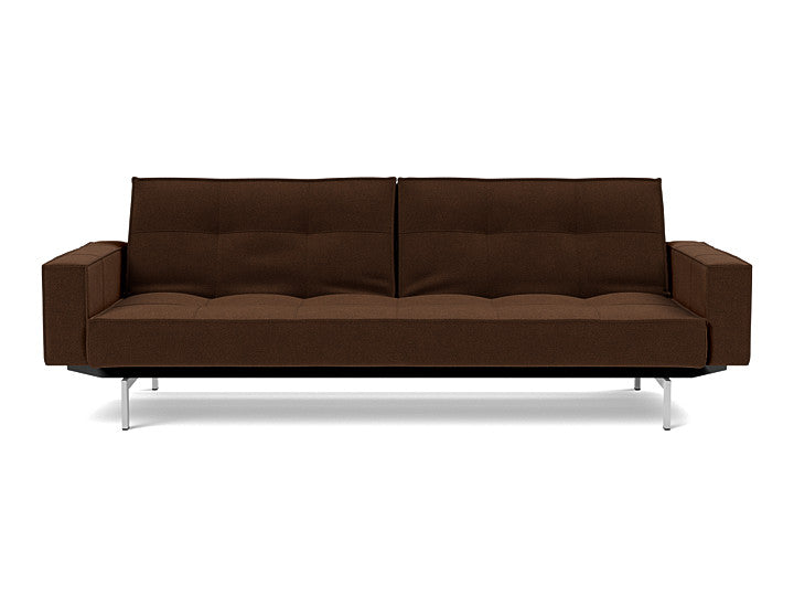 Splitback Chrome Sofa Bed With Arms - variant image