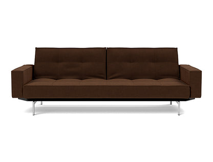 Splitback Chrome Sofa Bed With Arms - variant image