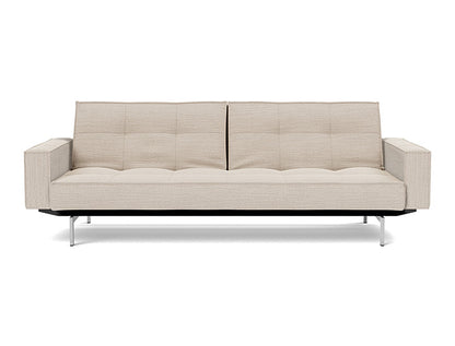 Splitback Chrome Sofa Bed With Arms - variant image