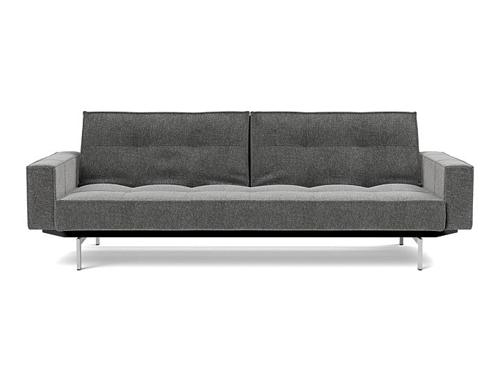 Splitback Chrome Sofa Bed With Arms - variant image