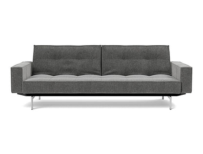 Splitback Chrome Sofa Bed With Arms - variant image