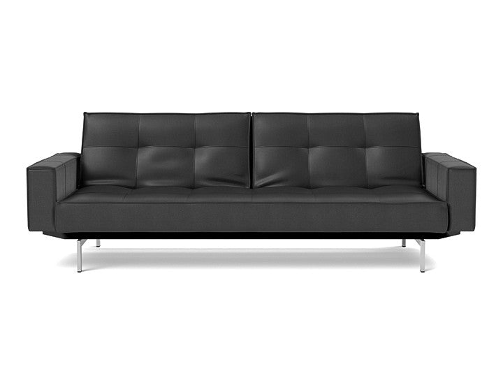 Splitback Chrome Sofa Bed With Arms - variant image