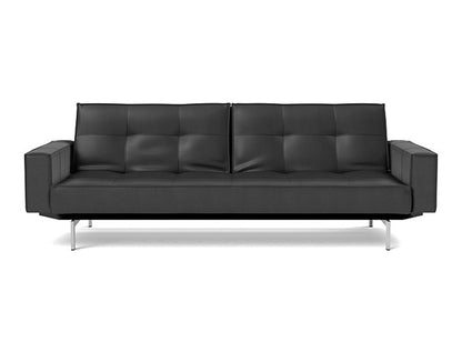 Splitback Chrome Sofa Bed With Arms - variant image