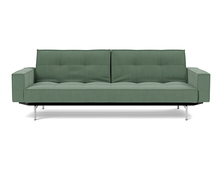 Splitback Chrome Sofa Bed With Arms - variant image
