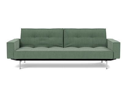 Splitback Chrome Sofa Bed With Arms - variant image