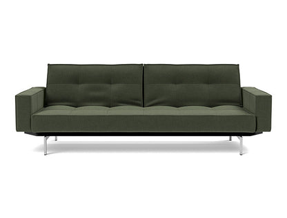 Splitback Chrome Sofa Bed With Arms - variant image