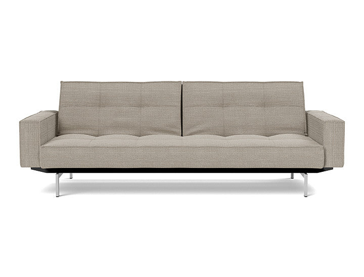 Splitback Chrome Sofa Bed With Arms - variant image