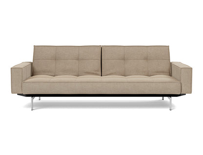 Splitback Chrome Sofa Bed With Arms - variant image