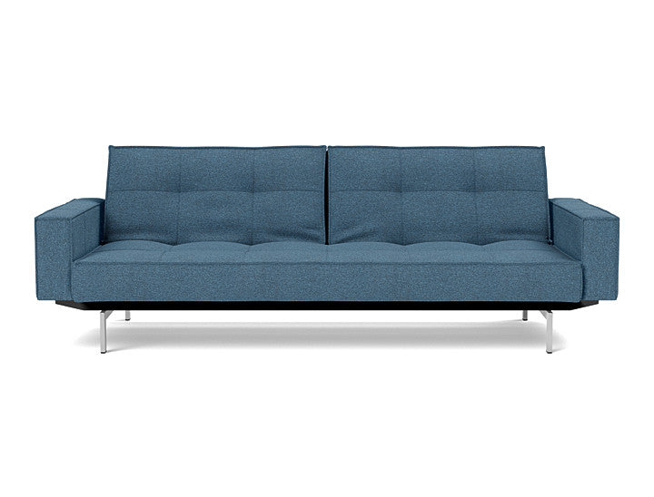 Splitback Chrome Sofa Bed With Arms - variant image