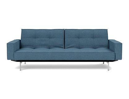 Splitback Chrome Sofa Bed With Arms - variant image