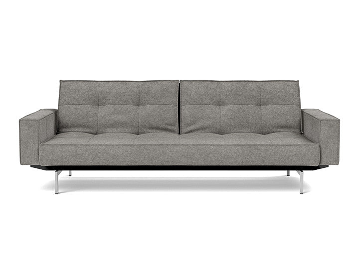 Splitback Chrome Sofa Bed With Arms - variant image