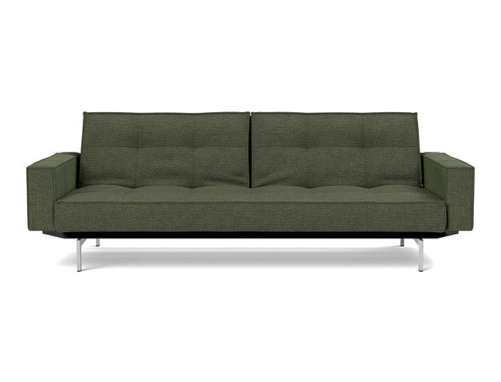 Splitback Chrome Sofa Bed With Arms - variant image
