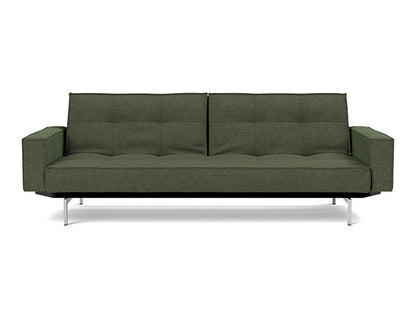 Splitback Chrome Sofa Bed With Arms - variant image