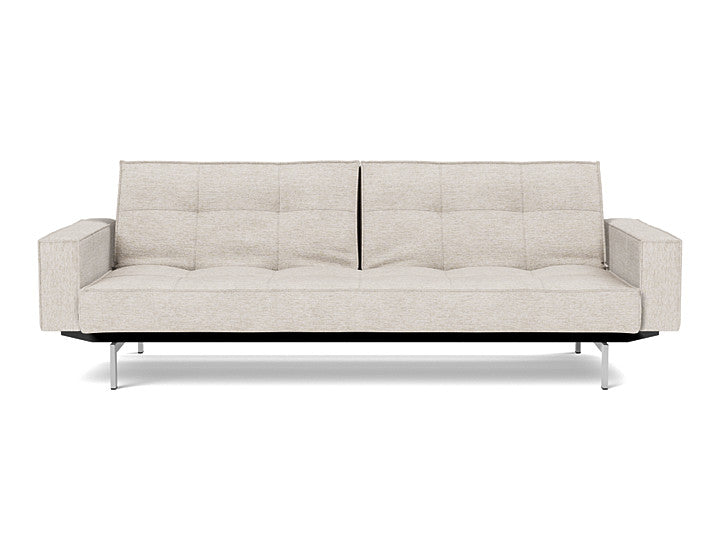 Splitback Chrome Sofa Bed With Arms - variant image