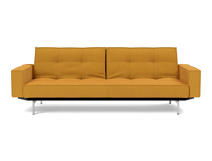 Splitback Chrome Sofa Bed With Arms - variant image