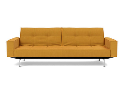 Splitback Chrome Sofa Bed With Arms - variant image