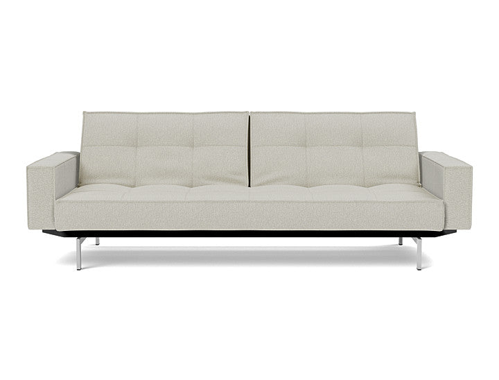 Splitback Chrome Sofa Bed With Arms - variant image