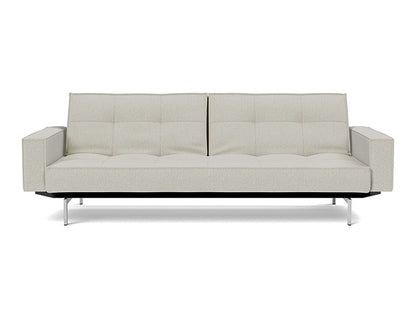 Splitback Chrome Sofa Bed With Arms - variant image