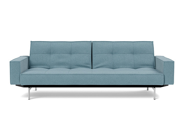 Splitback Chrome Sofa Bed With Arms - variant image