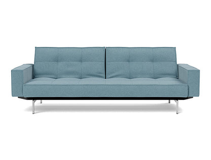 Splitback Chrome Sofa Bed With Arms - variant image