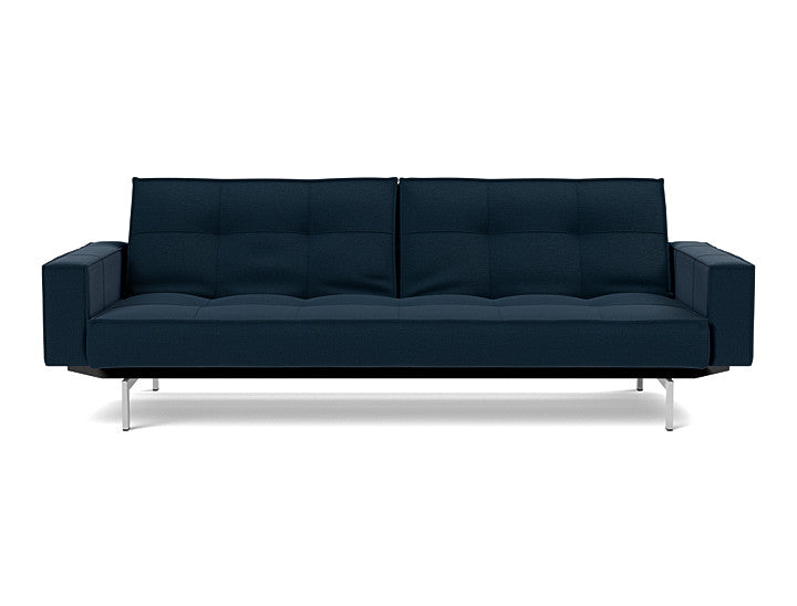 Splitback Chrome Sofa Bed With Arms - variant image