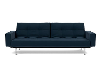 Splitback Chrome Sofa Bed With Arms - variant image