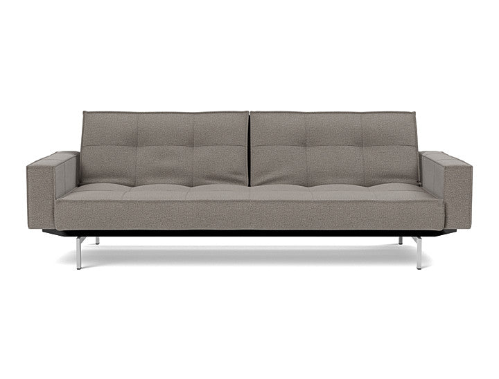 Splitback Chrome Sofa Bed With Arms - variant image