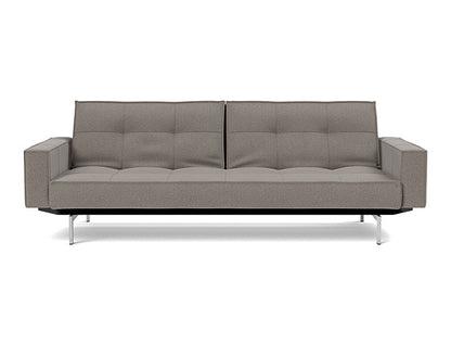 Splitback Chrome Sofa Bed With Arms - variant image