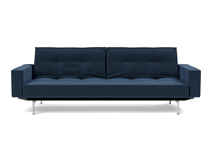 Splitback Chrome Sofa Bed With Arms - variant image