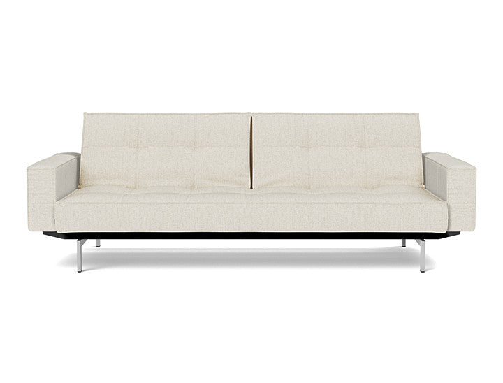 Splitback Chrome Sofa Bed With Arms - variant image