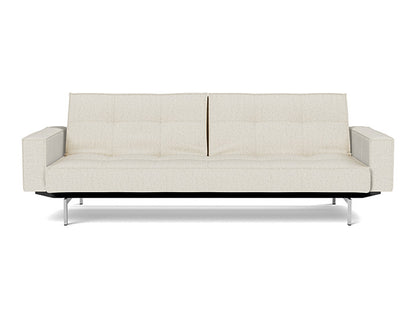 Splitback Chrome Sofa Bed With Arms - variant image