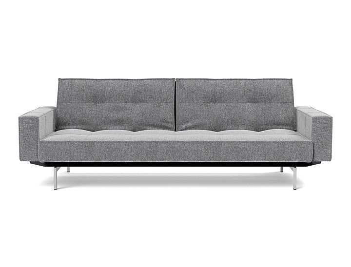 Splitback Chrome Sofa Bed With Arms - variant image