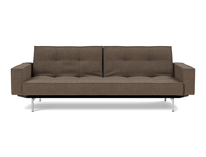 Splitback Chrome Sofa Bed With Arms - variant image