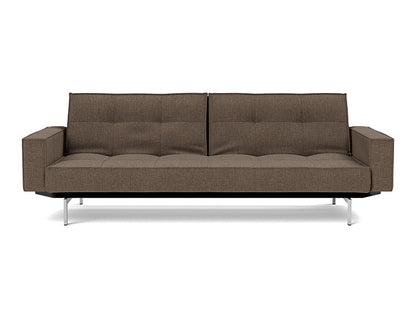 Splitback Chrome Sofa Bed With Arms - variant image