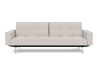 Splitback Chrome Sofa Bed With Arms - variant image