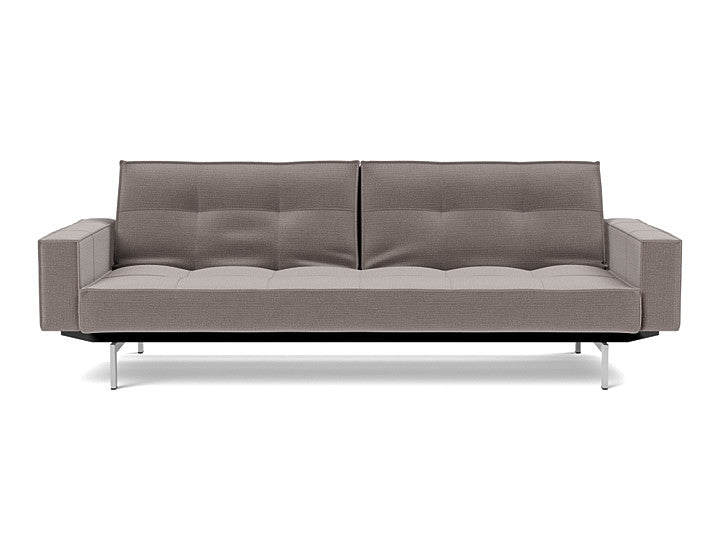 Splitback Chrome Sofa Bed With Arms - variant image