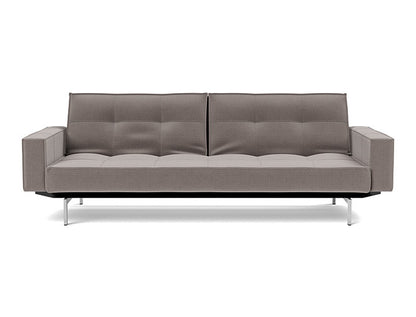 Splitback Chrome Sofa Bed With Arms - variant image