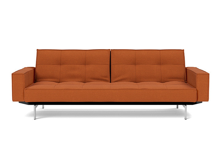 Splitback Chrome Sofa Bed With Arms - variant image